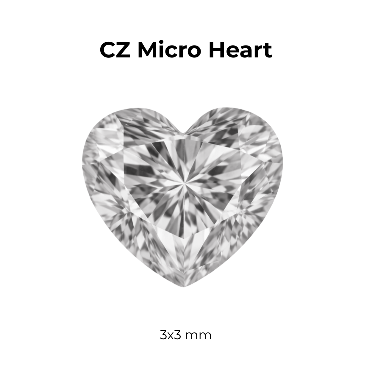 Micro Cubic Zirconia – Heart