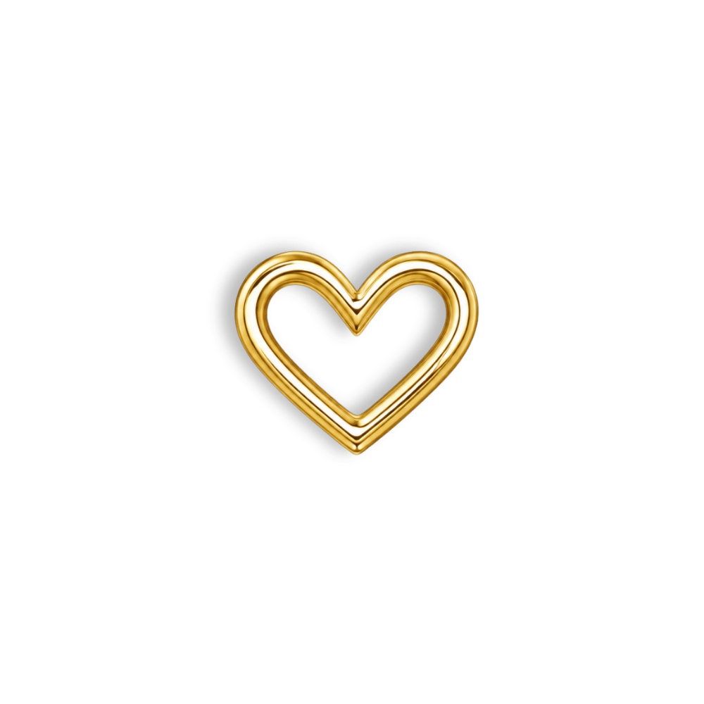 18K Gold Tooth Gem – Hollow Heart