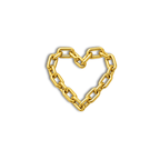 18K Gold Tooth Gem – Chained Heart
