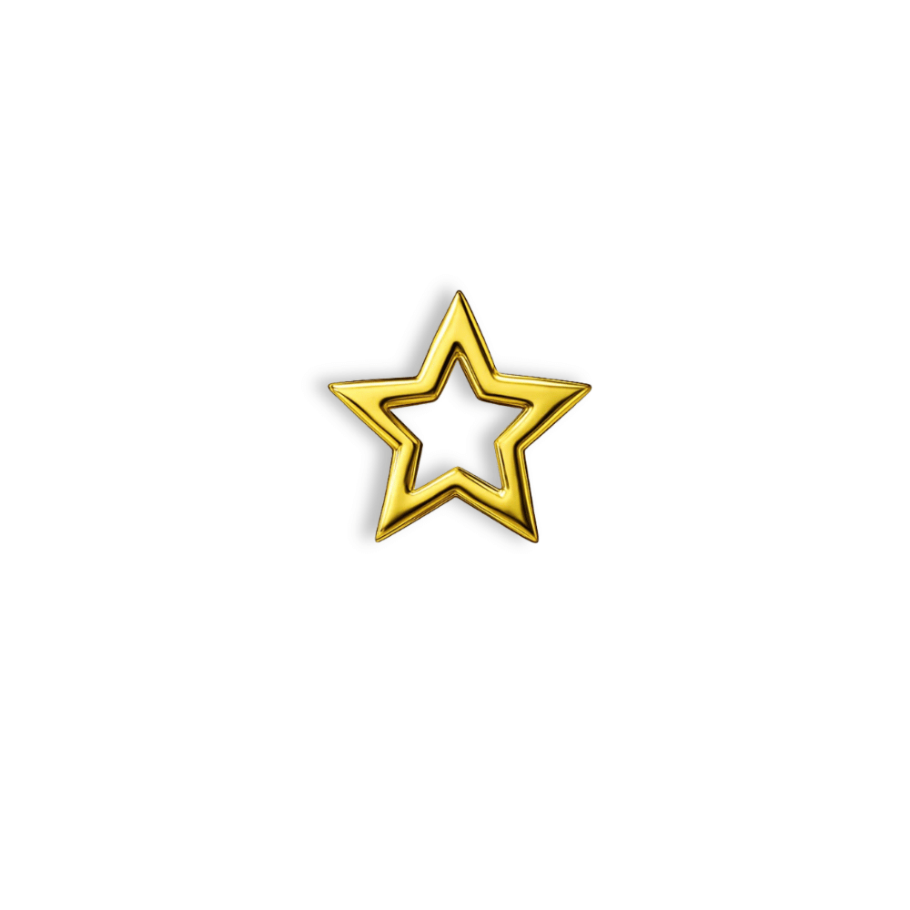 18K Gold Tooth Gem – Hollow Star