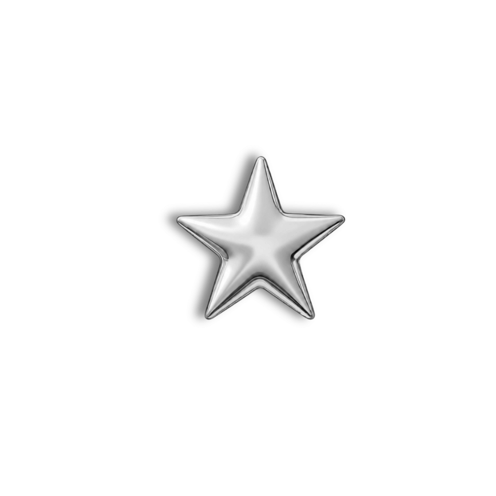 Étoile en or 18 carats - Pierre précieuse en forme de dent