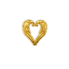 18K Gold Zahn-Anhänger – Engelsflügel Herz