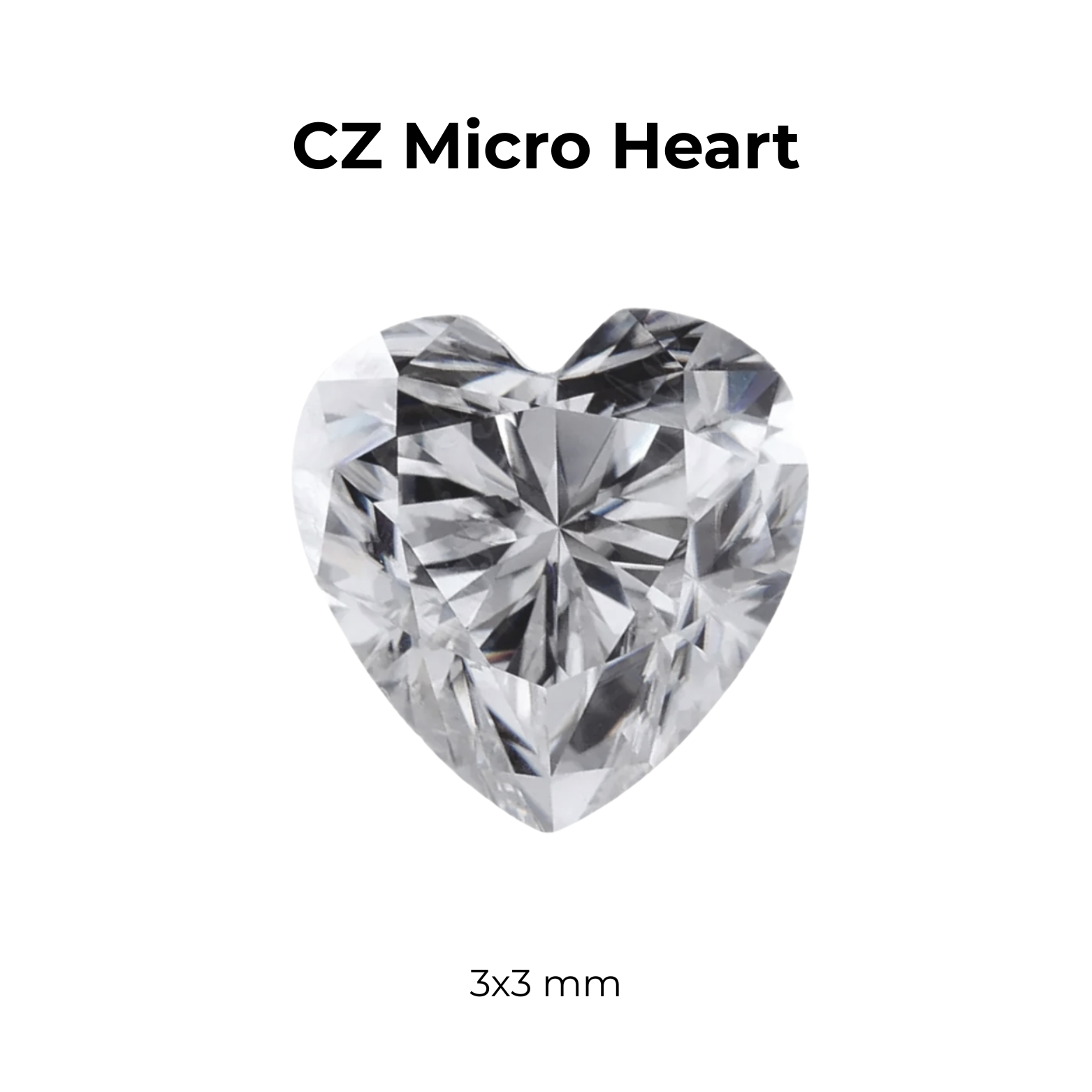 Micro Cubic Zirconia – Heart