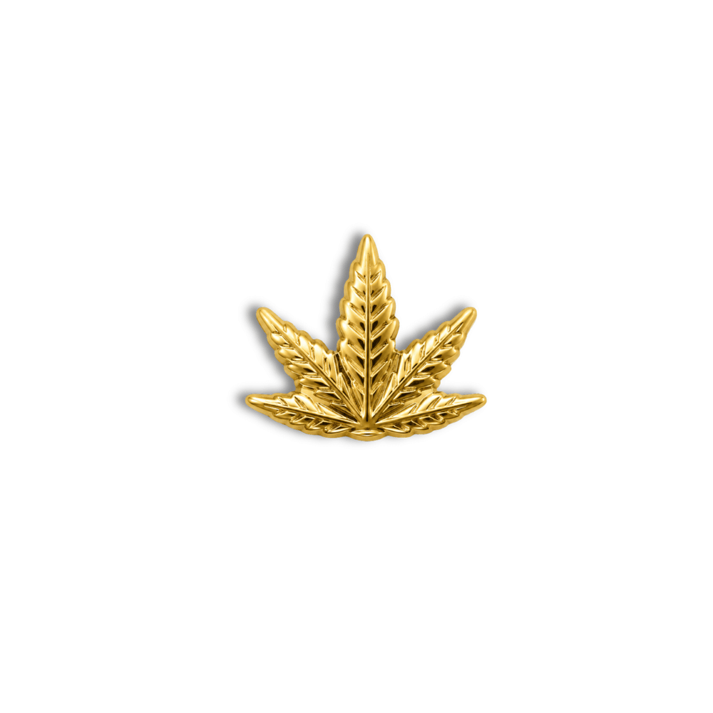 18K Gold Zahn-Schmuckstein – Weed Leaf