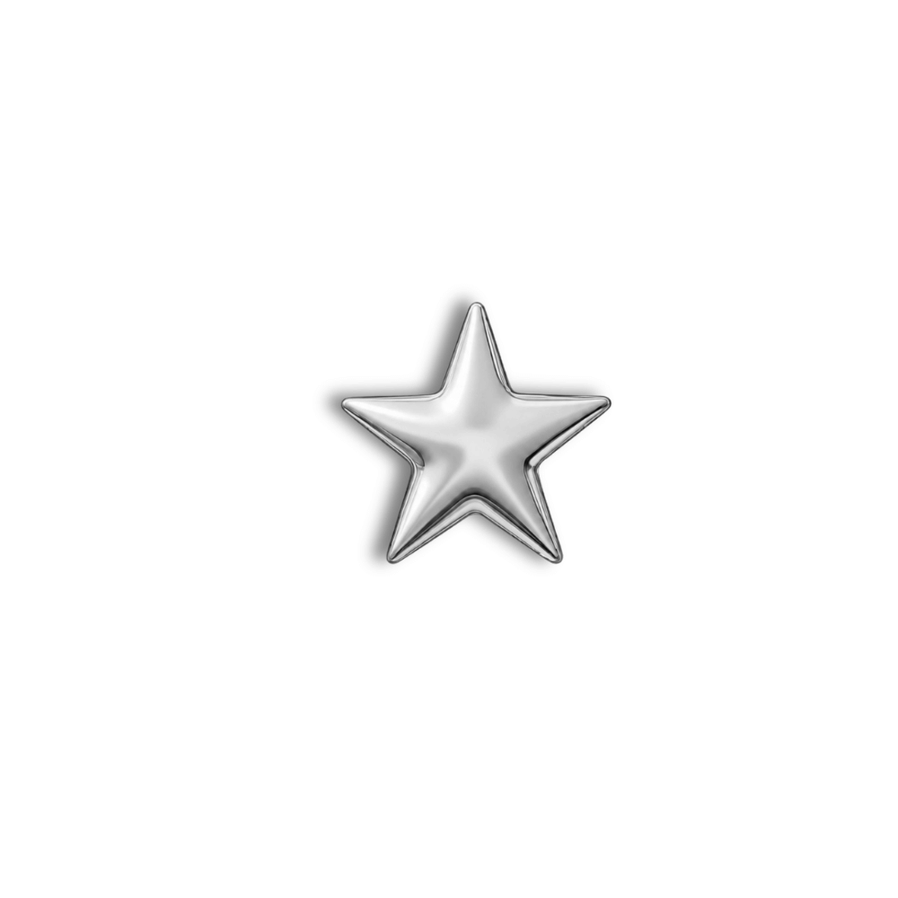Étoile en or 18 carats - Pierre précieuse en forme de dent