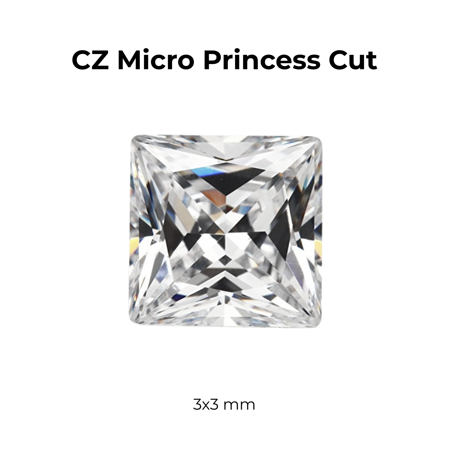 Micro Cubic Zirconia – Princess Cut