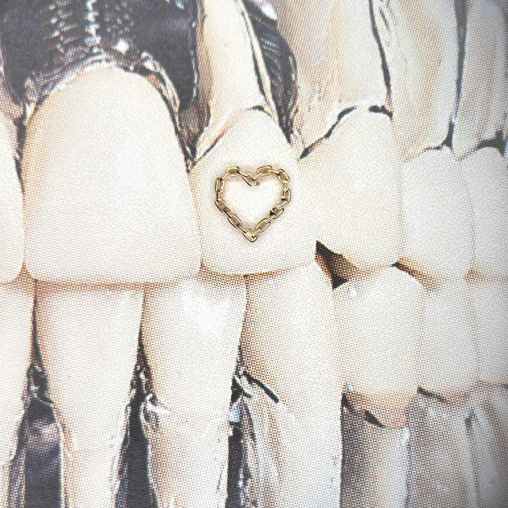 18K Gold Tooth Gem – Chained Heart