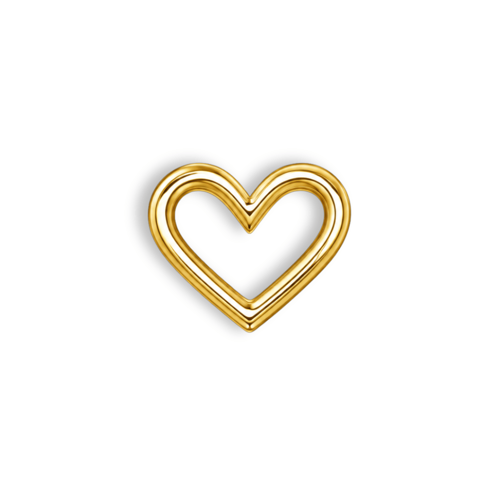 18K Gold Tooth Gem – Hollow Heart